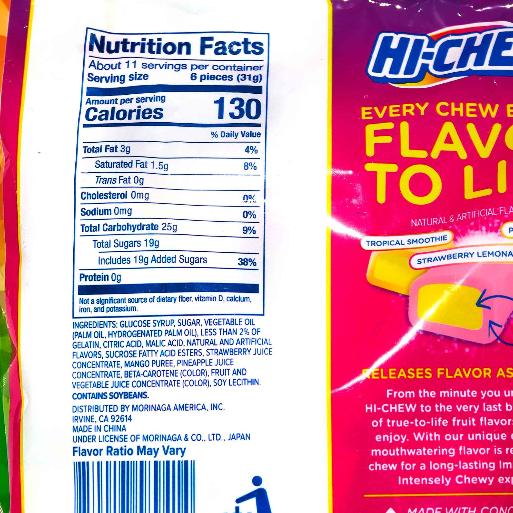 Morinaga Hi-Chew Large Stand Bag: Fruit Combo Double Layered Tropical - Image 3